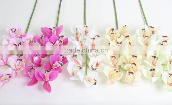SJ10111098 Artificial Silk Cymbidium Flowers/decorative Fabic Orchids photo-4