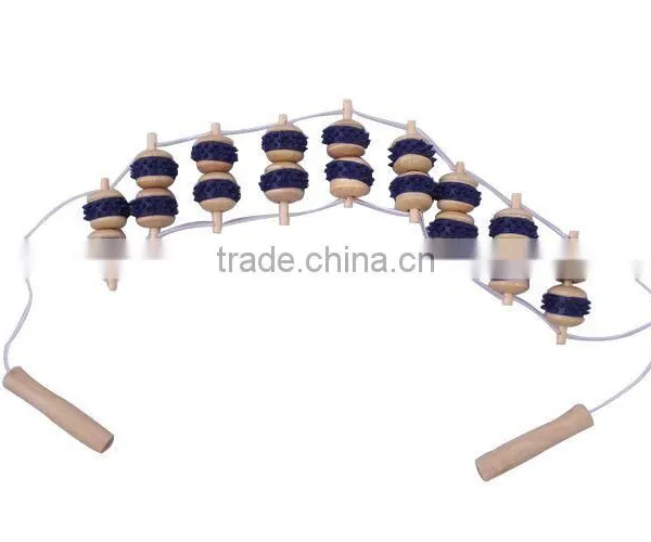 Wooden Wheel Body Back Waist Care Roller Massager photo-2