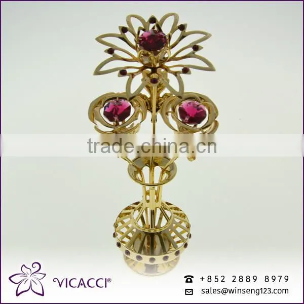 Cheap Flower Vase With SWAROVSKI Crystal Metal Home Decoration photo-6
