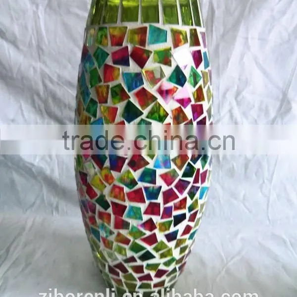 Table Decor Beautiful Mosaic Anniversary Glass Vase photo-2