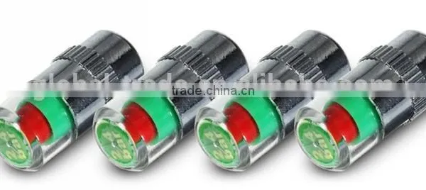 162686 4pcs a Set Tyre Pressure Monitor Valve Stem Caps Sensor LED Indicator Eye Alert photo-2