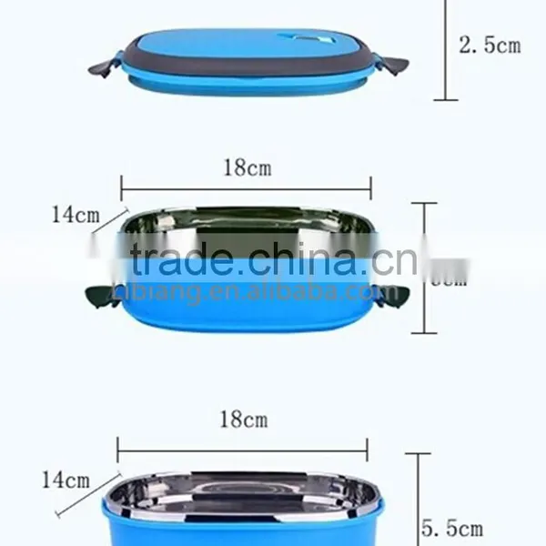 Wholesale Three-layer Stainless Steel Lunch Box and Practical Messtin in Three Color photo-5