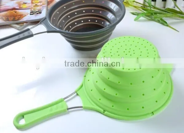 Silicone Folding Kitchenware Colander With Handle photo-4