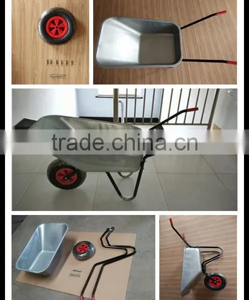 Single Wheel Galvanise Tray Building Construction Wheelbarrow Wb6080 photo-3