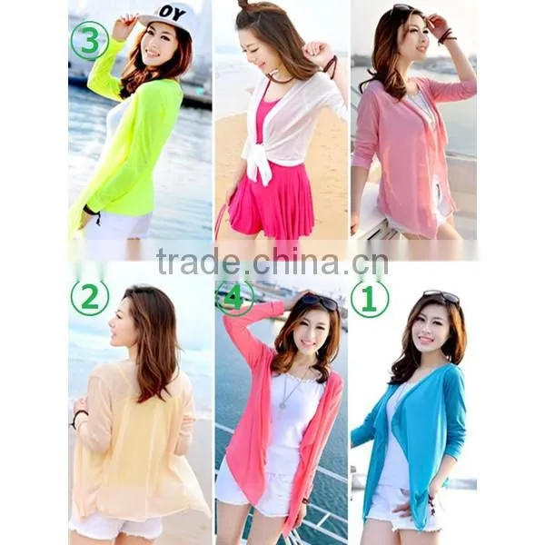 Ladies Long Sleeves Shirt Mens Romantic Beach & Swimming Wear