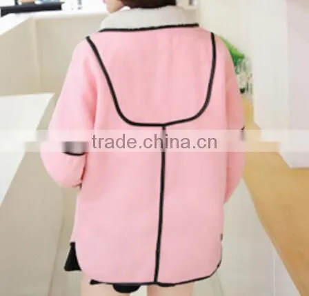 Wholesale Fashion Maternity Clothes Berry&Camel Color Waterfall Maternity Coat photo-3