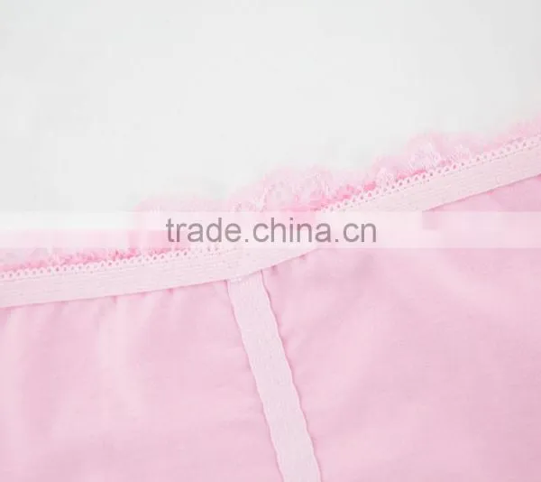 Pink 95% Cotton 5% Spandex With Lace Sexy Fancy Woman Underwear photo-6