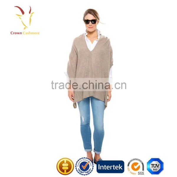 2016 Loose Knit Women Fashion Cashmere Poncho Wrap Pattern Style photo-2