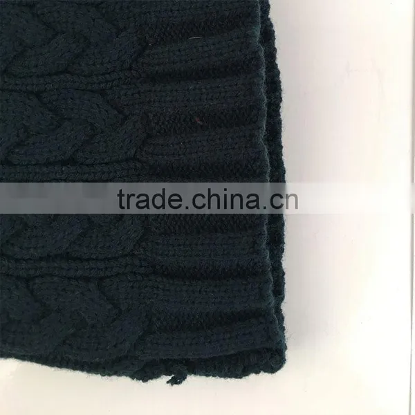 Myfur Classical Cable Knitting Hat and Cap Wholesale Men Beanie Hat Navy Color photo-5