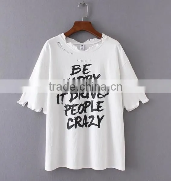 Hot Sale T Shirt Women Letter Printed T-shirt Women Tops Tee Shirt Custom t Shirt Printing photo-3