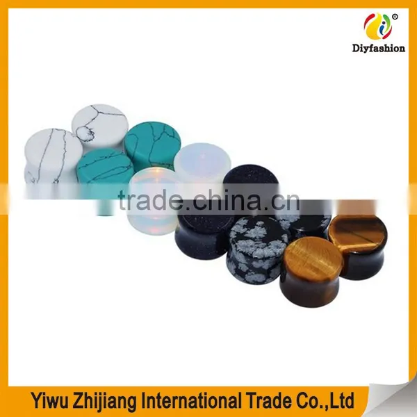Natural Stone Ear Plugs Tunnels Saddle Expander Body Piercing Set photo-3