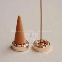 Bronze Mini Incense Burner Holder 9 Slot for Incense Sticks and Incense Cone Home Decor