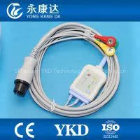 Generic AAMI 3 Leads Patient Monitor ECG Cable With AHA/IEC Snap/Clip 6Pins Plug photo-2