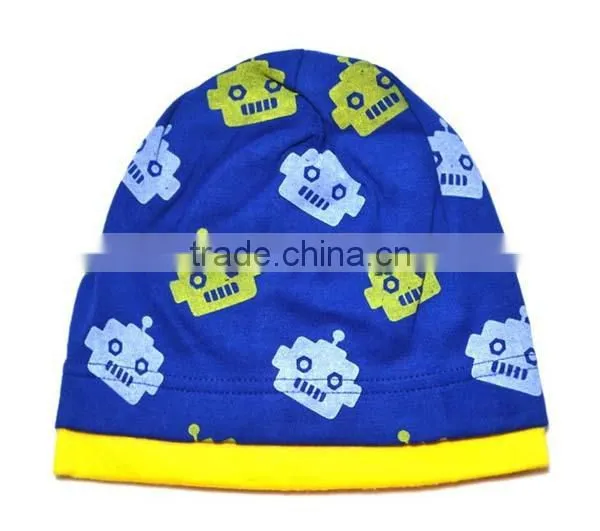 Autumn & Winter New Design Pure Cotton Robot Kids Skull Cap Baby Hat photo-2