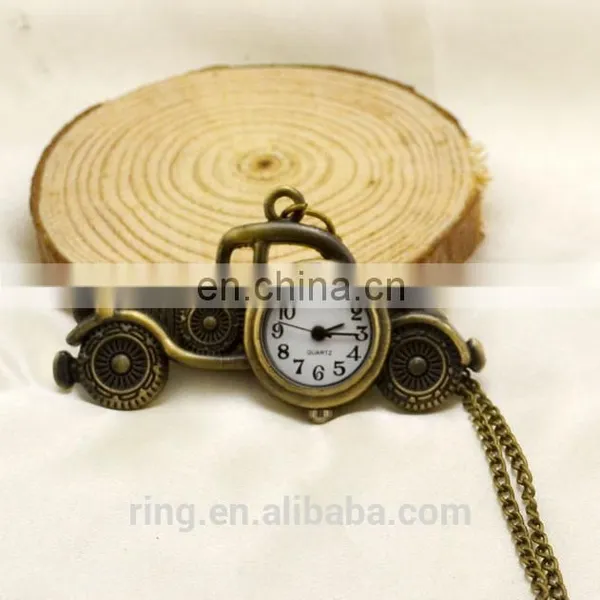 Bronze Car Quartz Pocket Watch Long Chain Custom Made Pocket Watch photo-3