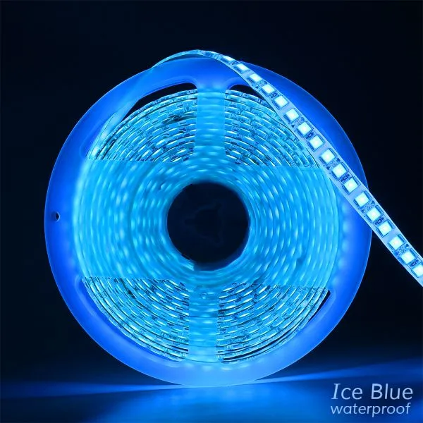 DC12V LED Strip 5054 120led/m 5M/Lot High Brightness 600LEDs 5054 Flexible LED Strip Light Ice Blue / Cold White photo-4