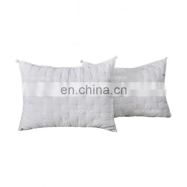 Exhibitor Canton Fair on Line Live Show Home Textile Stripe Polycotton With Ponpon Comforter Bedding Set With Pillow photo-5