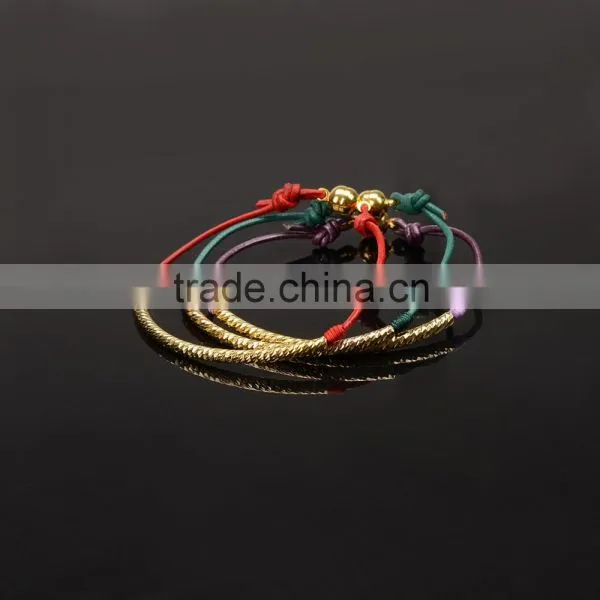 Guangzhou Jewelry Wholesale Brass Leather Rope Bangles Copper Magnetic Clasp Bracelet for Girl photo-2