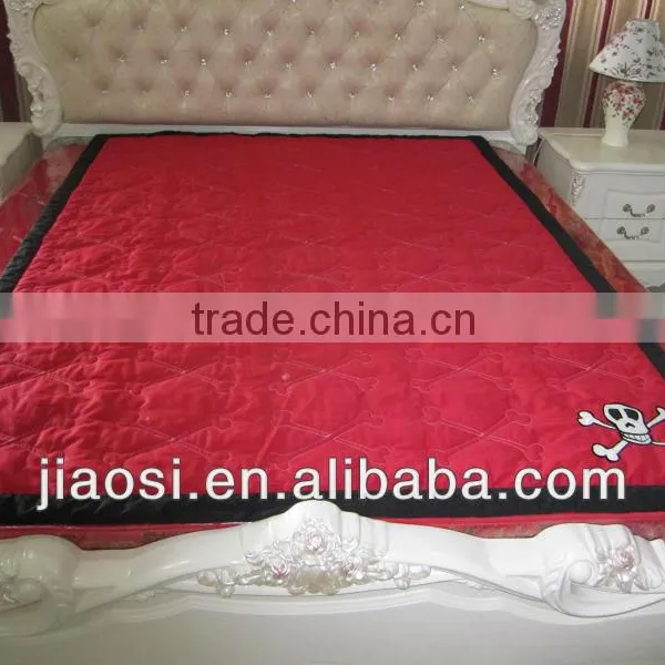100% Cotton Quilted& Embroidery Quilt Throw With Curtain Sham for Hallowmas