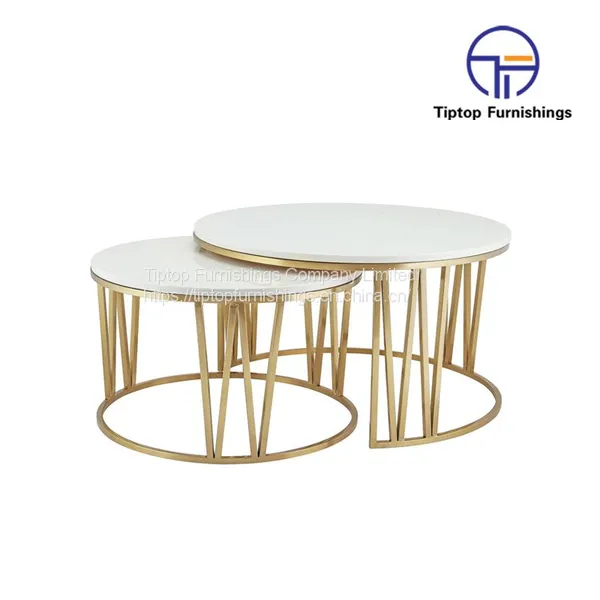Factory Price Gold Stainless Steel Coffee Table photo-2