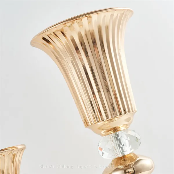 Wedding Gold Road Leader Flower Tall Table Vase Stand For Wedding Center Piece Decoration photo-4