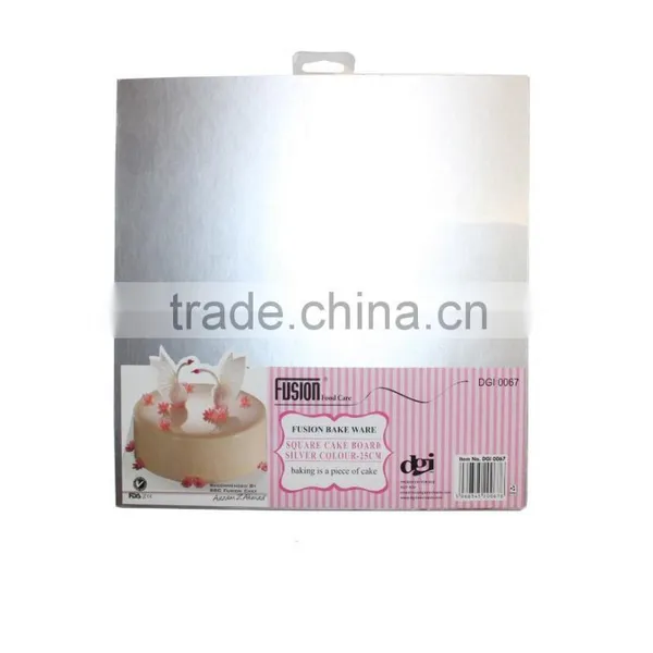 25cm Silver Square Cake Boards Cardboard Cake Bases