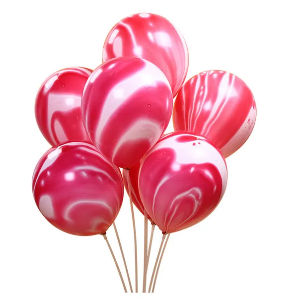China Factory Happy Birthday Party Round 12 Inch Latex Rubber Helium Ballon Set Rainbow Color Marble Agate Balloon photo-2