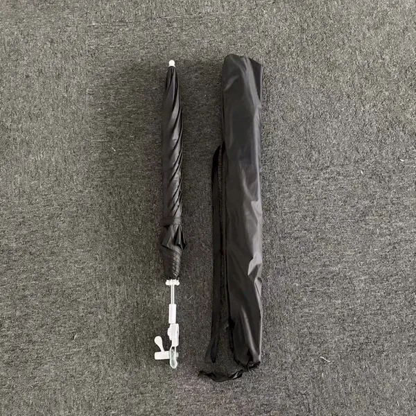 Baby Stroller Clip Umbrella, Children's Car Parasol, Black Plastic UV Protection, Fiber Ribs, Large Custom Size photo-2