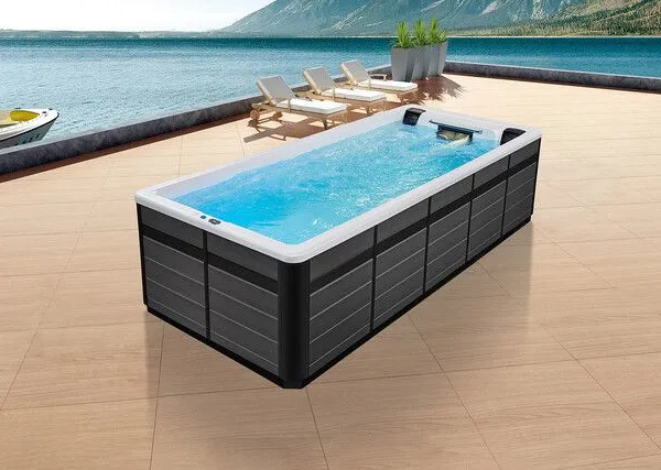 Acryl-Bodenmassage-Schwimmtherapie rechteckiger großer Innen- und Außenpool, Luxus-Innenpool mit Hydrotherapiefunktion