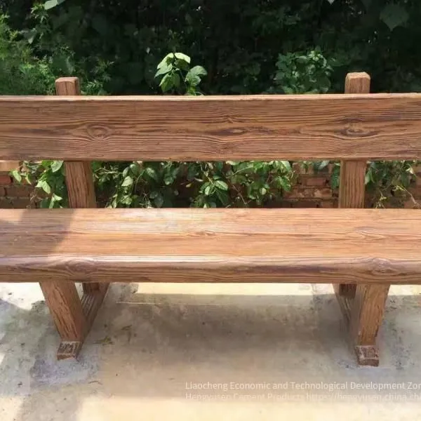 Faux Wood Cement Stools, Cement Faux Wood Seats, and Park Leisure Cement Faux Wood Backrest Seats photo-4