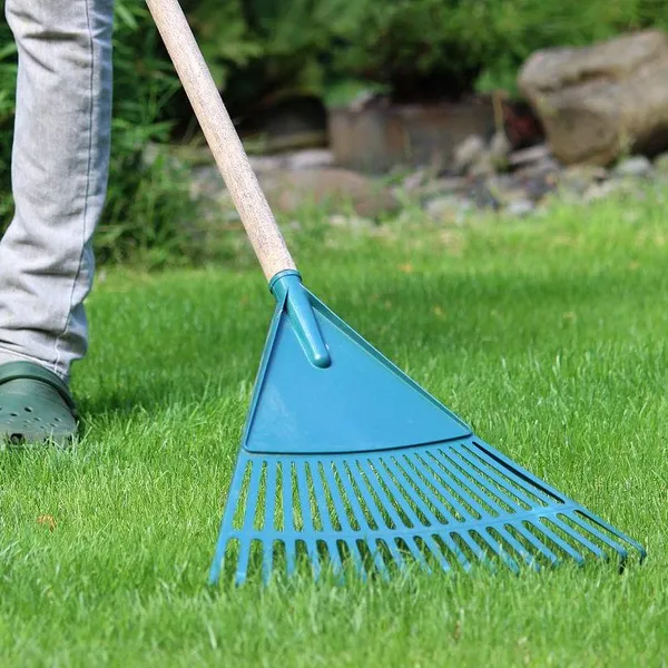 Garden Rake Leaf Rake Garden Rake With Handle Optional Long Handle Plastic Fan Head For Lawn Leaves Yard Cleaning Wholesale photo-4