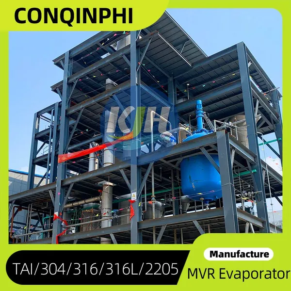 Evaporador MVR controlado por PLC para tratamento de descarte zero de águas residuais salinas com capacidade de 30m³/D photo-3