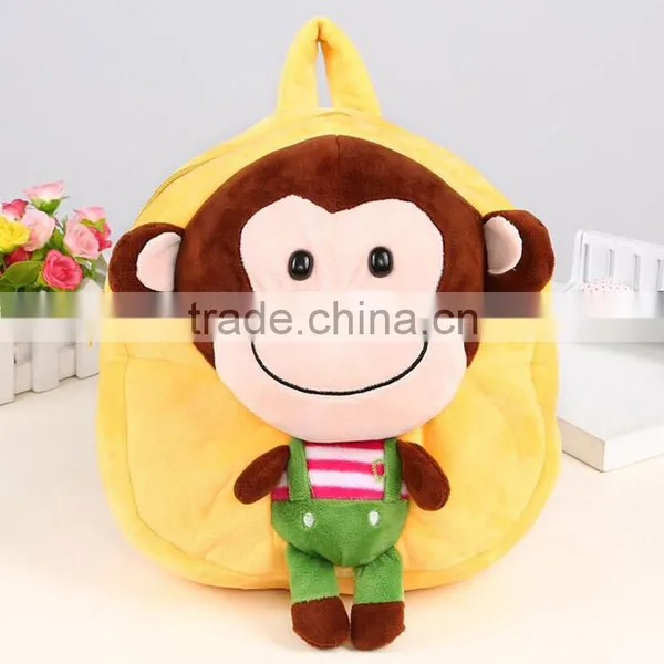 New Cartoon Monkey Backpack Animal Soft Cute Small Bags Plush Doll Kids School Bag Baby Bags photo-2