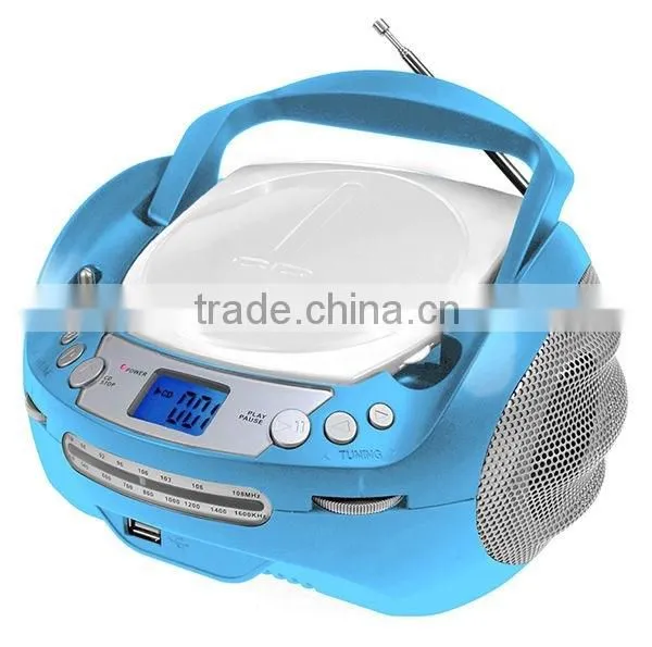 Top Selling Fancy Blue AM FM Radio Portable CD Boombox photo-2