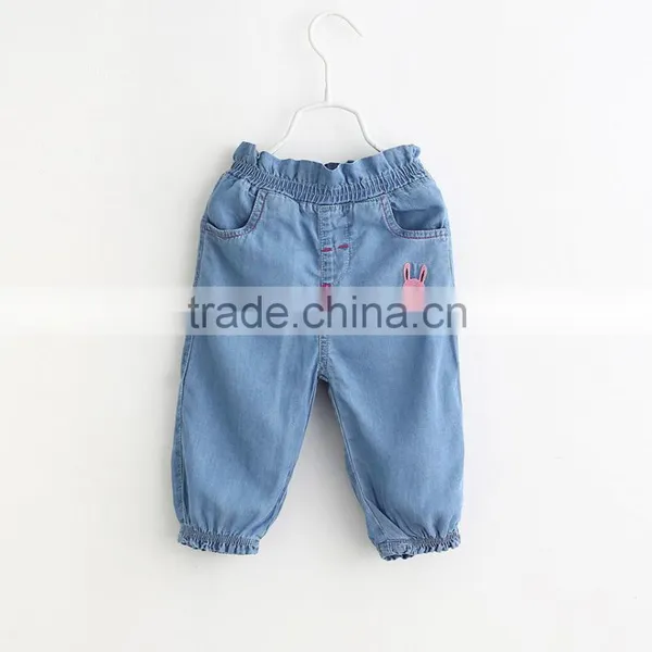Girls Jeans 2016 Spring New Style Leveret The Embroidey Closed Foot Trousers Children's Pants photo-4