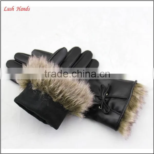 Ladies PU Working Leather Gloves Women Winter photo-6