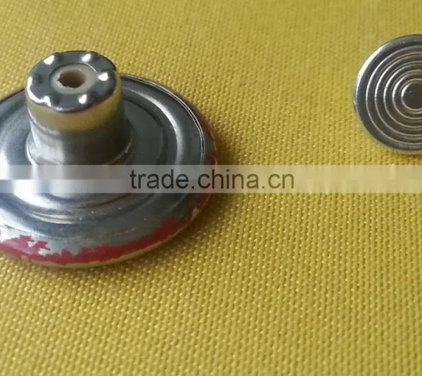 20MM Metal Jeans Tack Button in Silver NF With Red Color Tumbled -- J1545 photo-4