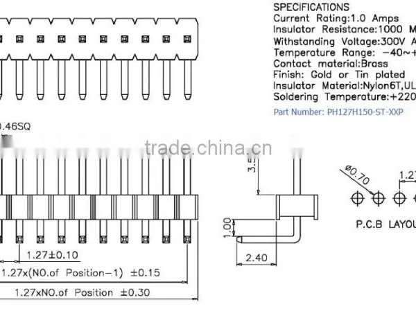 1.27mm Pitch Right Angle Pin/female Header Connector photo-2