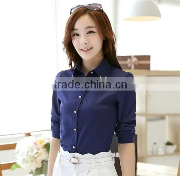 New Pattern Long Sleeve Office Wear Shirts for Women photo-3