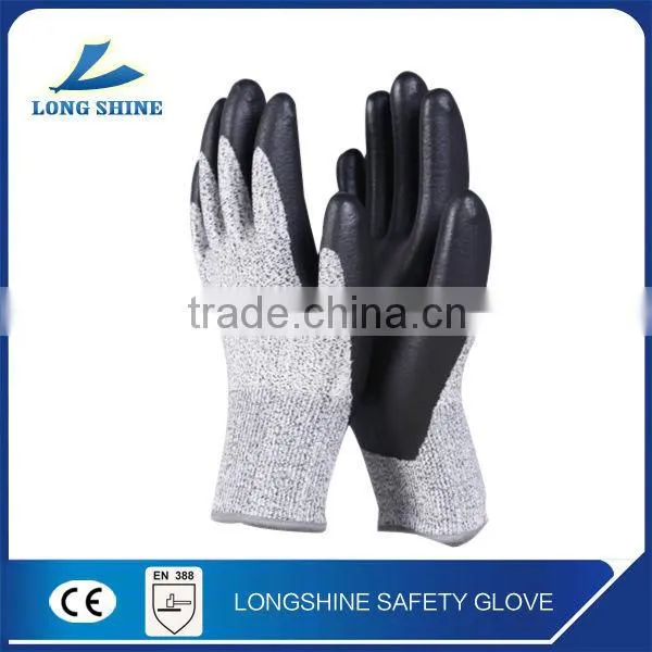 Best Price 13G Black Softtextile Latex Coated Kevlar Liner Cut Resistant Safety Work Hand Gloves CE Certification Quality Choice photo-2