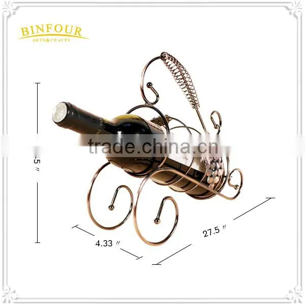 European Ornaments Home Decor Gift Metal Wire Wine Bottle Holder photo-3