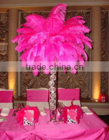 Wedding Decoration Hot Pink Color Ostrich Feathers photo-3
