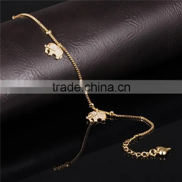 2016 Latest Style Stainless Steel Elephant Hair Gold Anklet photo-2