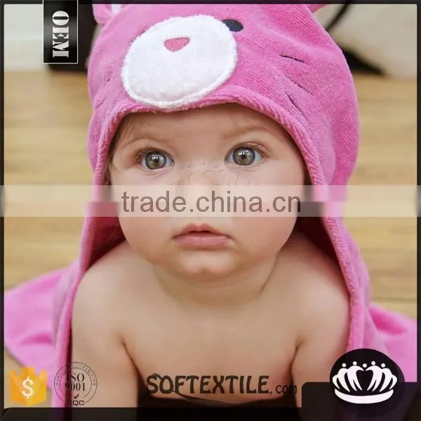 2016 Good Quality Soft Microfiber Baby Hooded Towel Quality Choice photo-6