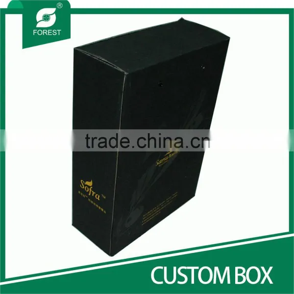 BLACK VARNISHED CARDBOARD CUSTOM BOX FOR PACKING OLIVE OIL photo-2