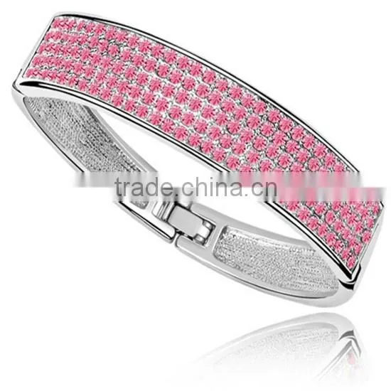 Elegant Women Hand Jewelry Plated Gold Tube Bangle photo-5