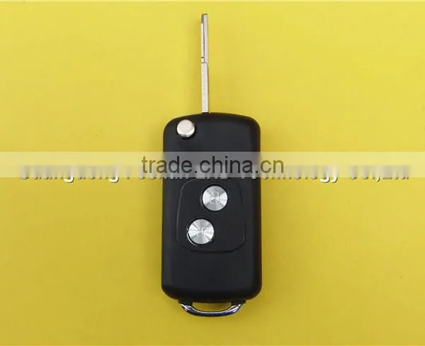 Factory Wholesale Flip Folding Keyless Blank 2 Button Remote Key Blank 206 Blade Peugoet photo-2