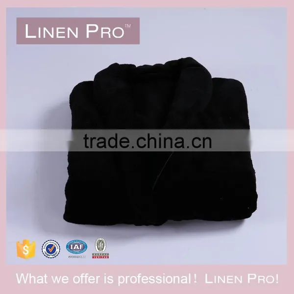 LinenPro Royal Blue Shawl Collar Bath Robe Spa Cotton Robe photo-5