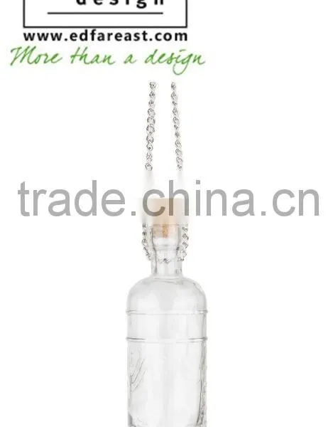 Garden Hobnail Glass Bird Feeder Bird Food Dispenser With Bottle photo-3