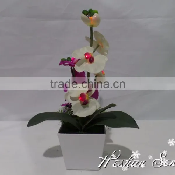 Hot Selling Popular Artificial Plastic Butterfly Orchid With Led Light for New Year Decoration Lighting Flower Bonsai photo-2